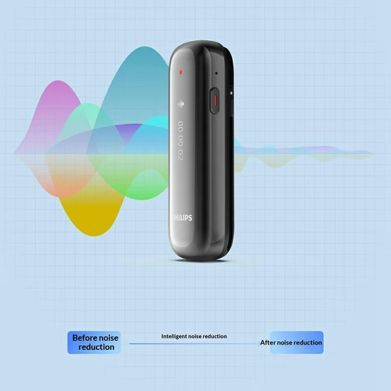 PHILIPS VTR5170 32GB Voice Recorder HD Noise Cancelling Audio Digital Recording Device for Meeting - Black