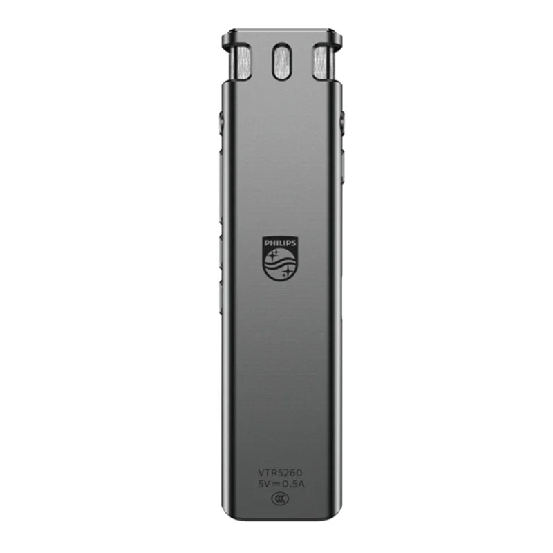 PHILIPS VTR5260 16GB Digital Voice Recorder 2+2 Mic Speech to Text Noise Cancelling Recording Device for Meeting Interview - Black