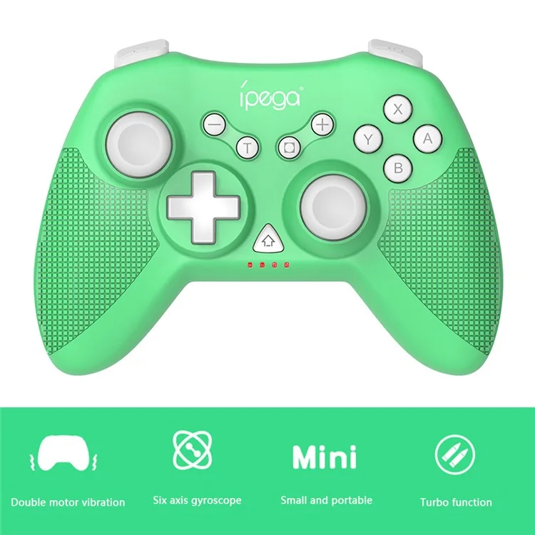 IPEGA PG-SW022 Bluetooth-compatible Wireless Game Controller 6-Axis Vibration Gamepad for Nintendo Switch Console - Green