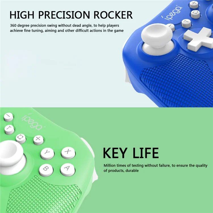 IPEGA PG-SW022 Bluetooth-compatible Wireless Game Controller 6-Axis Vibration Gamepad for Nintendo Switch Console - Green