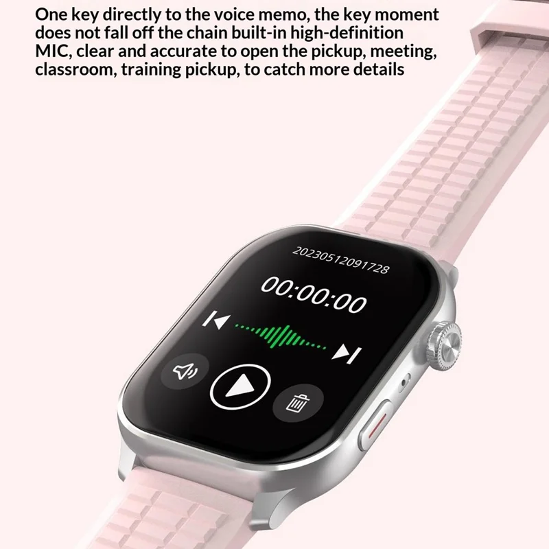 PHILIPS VTR5208 Wearable Voice Recorder Watch Noise Reduction Offline Voice Translator, Silicone Strap - Black