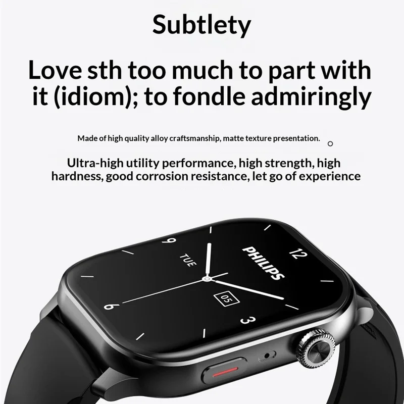 PHILIPS D10 Digital Voice Recorder Wrist Watch 26-Language Real Time Translation Dictaphone Bracelet - Black
