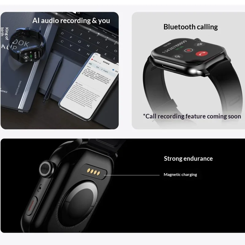 PHILIPS D10 Digital Voice Recorder Wrist Watch 26-Language Real Time Translation Dictaphone Bracelet - Black