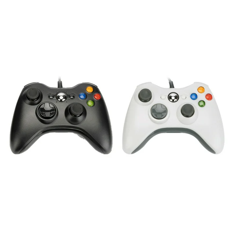 PC360 USB 2.0 Wired Gaming Controller Dual Vibration Ergonomic Gamepad for PC PS3 Android - Black