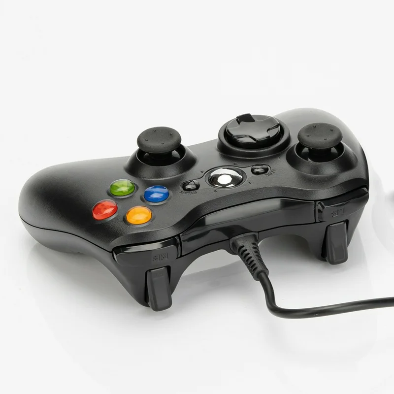 PC360 USB 2.0 Wired Gaming Controller Dual Vibration Ergonomic Gamepad for PC PS3 Android - White
