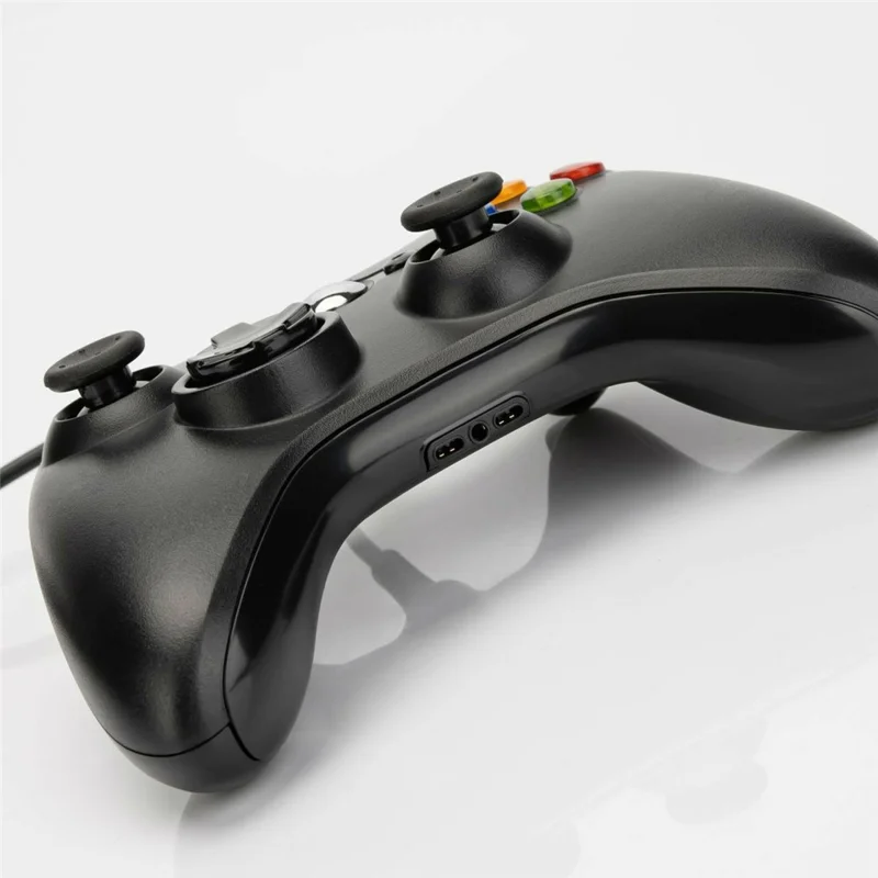 USB Wired Controller for Microsoft Xbox 360 / S / E / PC Computer Dual Vibration Ergonomic Gamepad - Black
