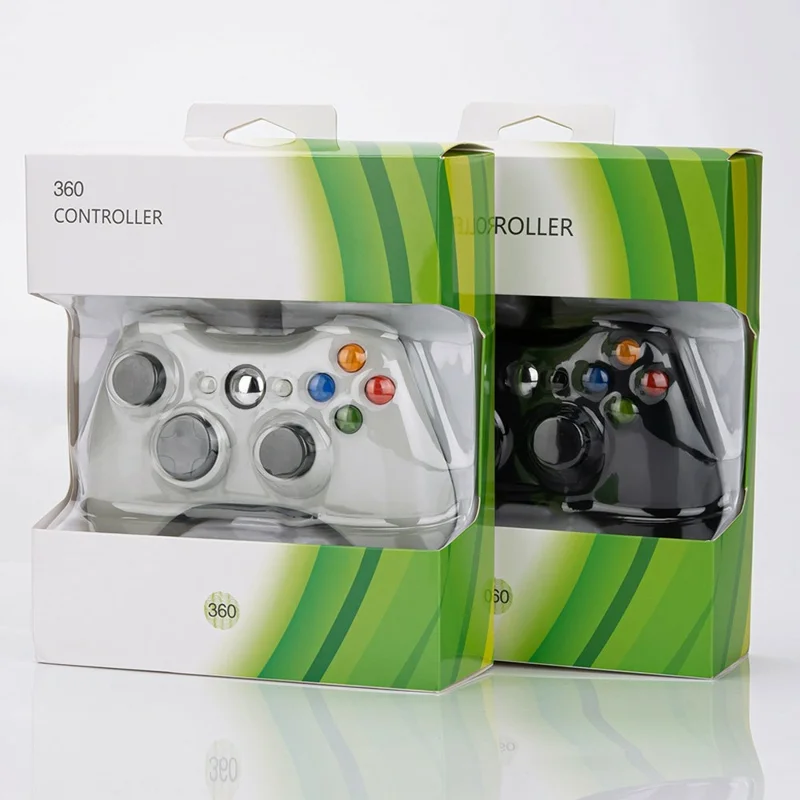 USB Wired Controller for Microsoft Xbox 360 / S / E / PC Computer Dual Vibration Ergonomic Gamepad - Black