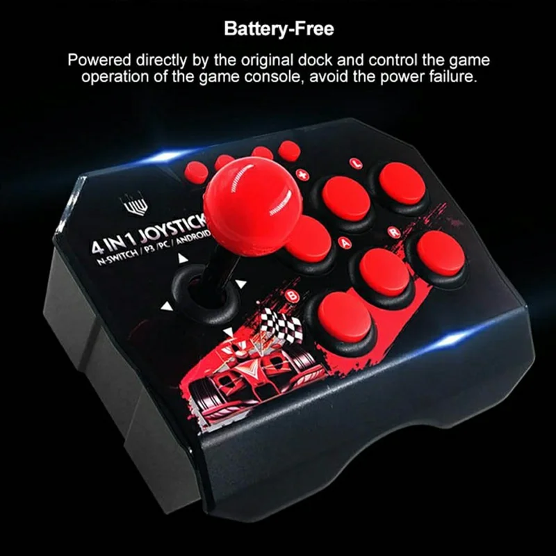 NS002 Arcade Joystick Game Controller USB Wired Fighting Stick with 6 Action Buttons for Switch PS3 PC