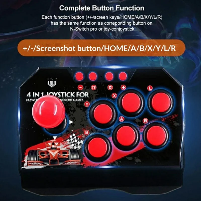 NS002 Arcade Joystick Game Controller USB Wired Fighting Stick with 6 Action Buttons for Switch PS3 PC