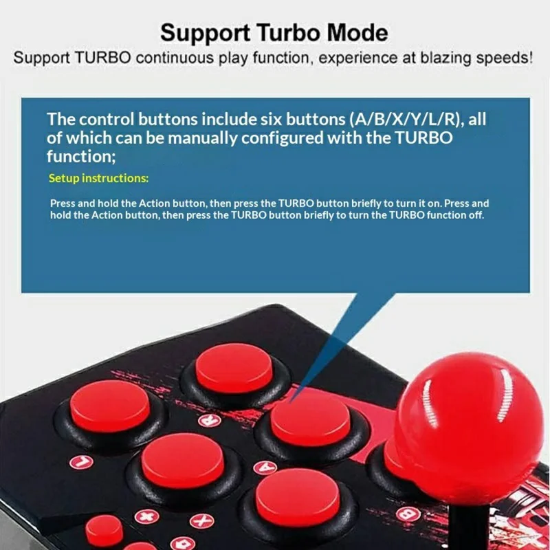 NS002 Arcade Joystick Game Controller USB Wired Fighting Stick with 6 Action Buttons for Switch PS3 PC