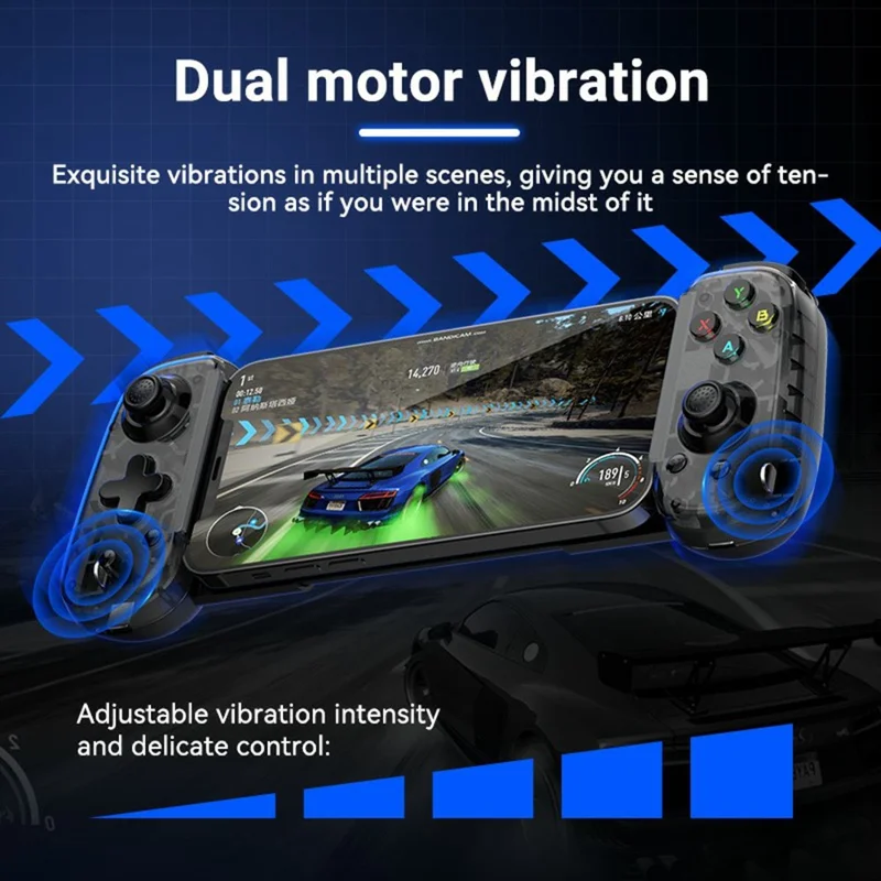 D6mini Растягивающийся игровой контроллер с джойстиком Hall, двухрежимный, с поддержкой Bluetooth, проводной геймпад для Android, iOS, Switch, ПК — черный
