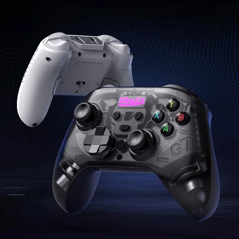 G7 Wireless Bluetooth-compatible Gaming Controller with Phone Holder & Receiver Hall Joystick Trigger Six-Axis Motion Sensing 1000Hz Gamepad for PC  /  Nintendo Switch  /  PS4 - Black
