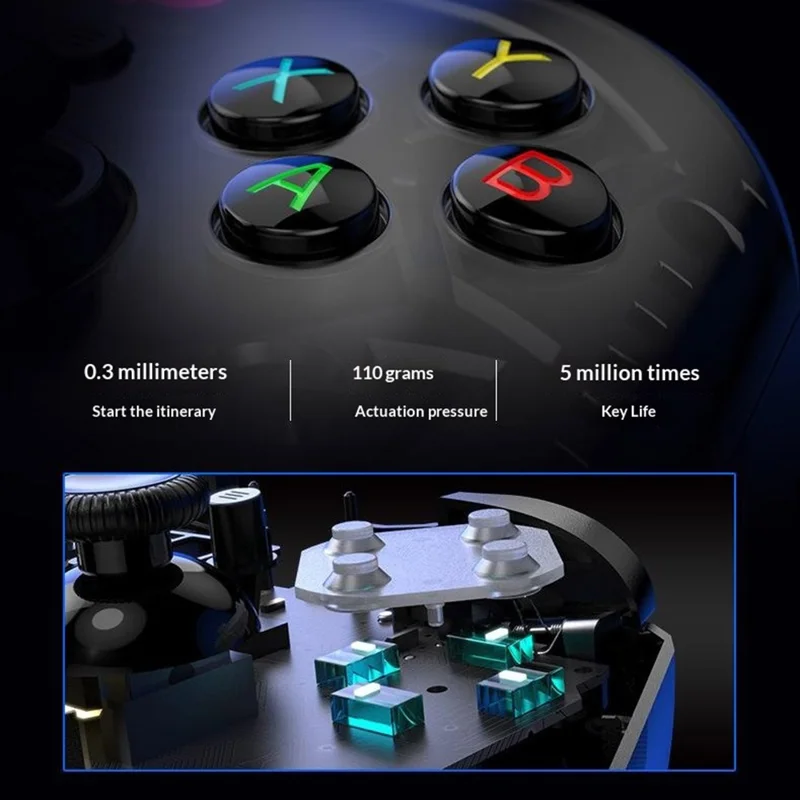 G7 Wireless Bluetooth-compatible Gaming Controller with Phone Holder & Receiver Hall Joystick Trigger Six-Axis Motion Sensing 1000Hz Gamepad for PC  /  Nintendo Switch  /  PS4 - Black