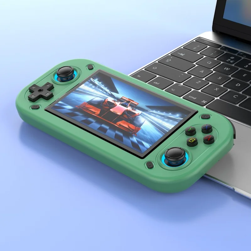 Consola de Juegos Portátil R43S con Pantalla HD IPS de 4.3 pulgadas, Dispositivo de Juegos Arcade con Joysticks y Salida HD - Verde
