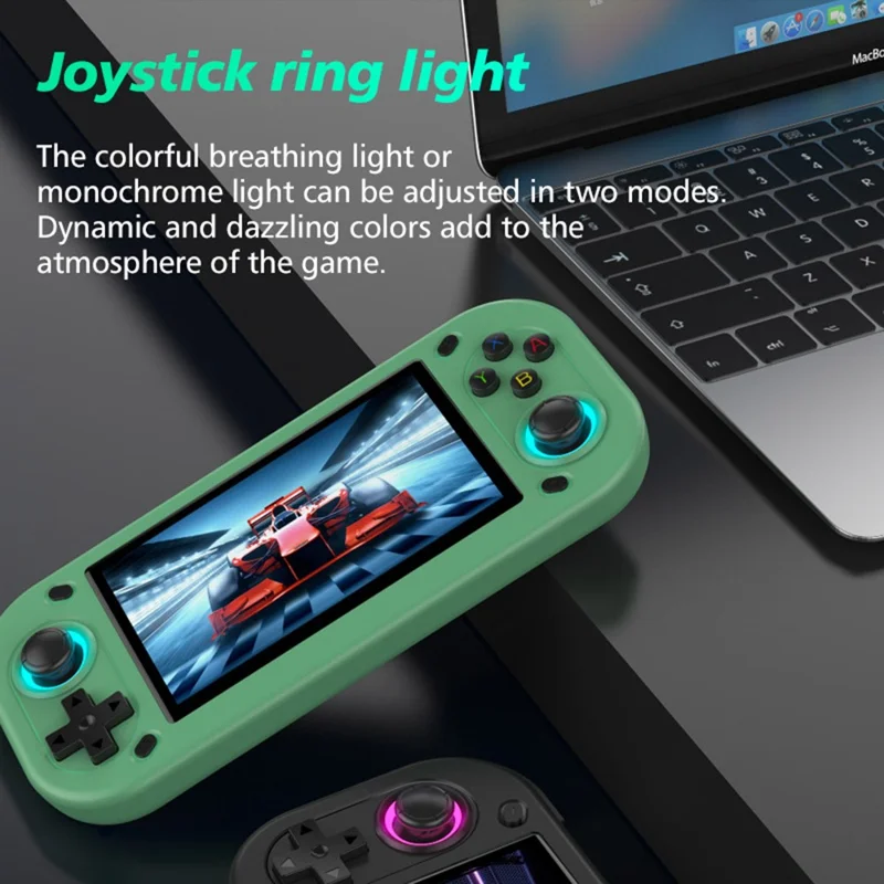 Consola de Juegos Portátil R43S con Pantalla HD IPS de 4.3 pulgadas, Dispositivo de Juegos Arcade con Joysticks y Salida HD - Verde
