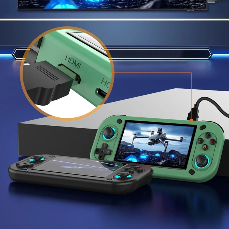 Consola de Juegos Portátil R43S con Pantalla HD IPS de 4.3 pulgadas, Dispositivo de Juegos Arcade con Joysticks y Salida HD - Verde