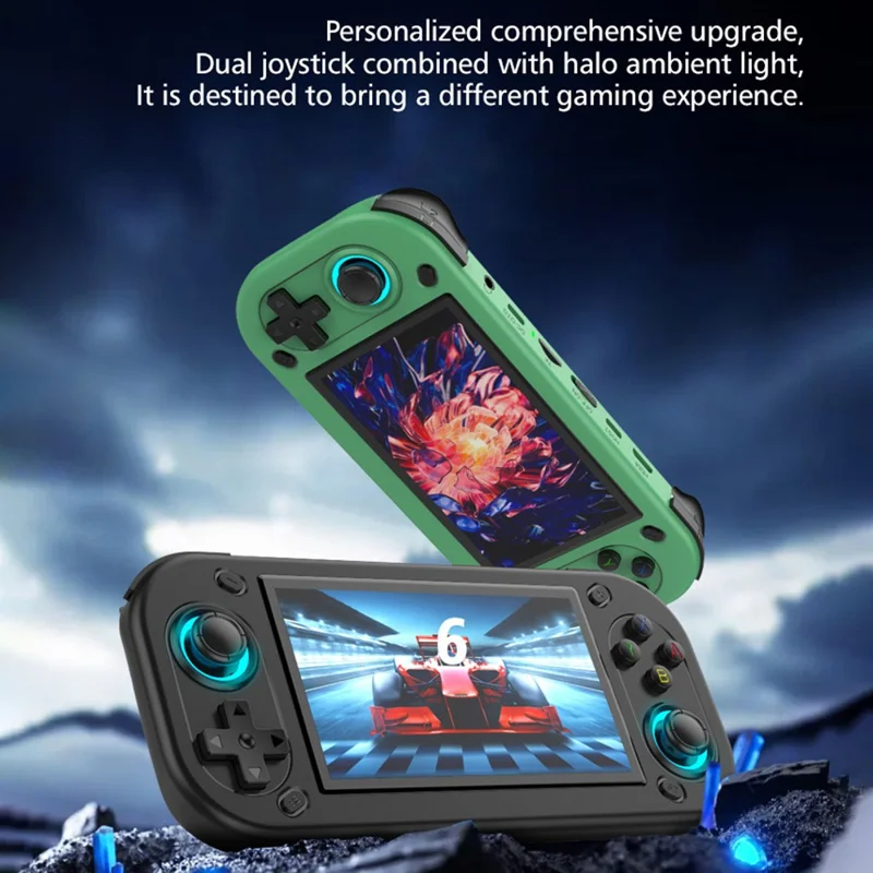 Consola de Juegos Portátil R43S con Pantalla HD IPS de 4.3 pulgadas, Dispositivo de Juegos Arcade con Joysticks y Salida HD - Verde