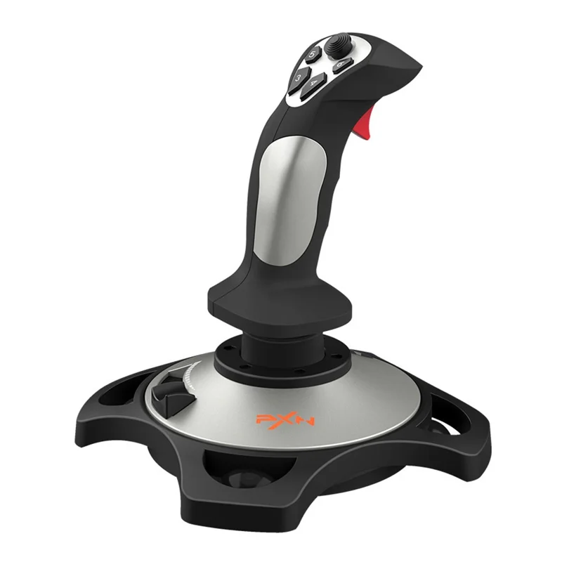 PXN-2113 PRO Контроллер-джойстик для авиасимулятора с вибрационной обратной связью, 12 программируемыми кнопками, для ПК, черный