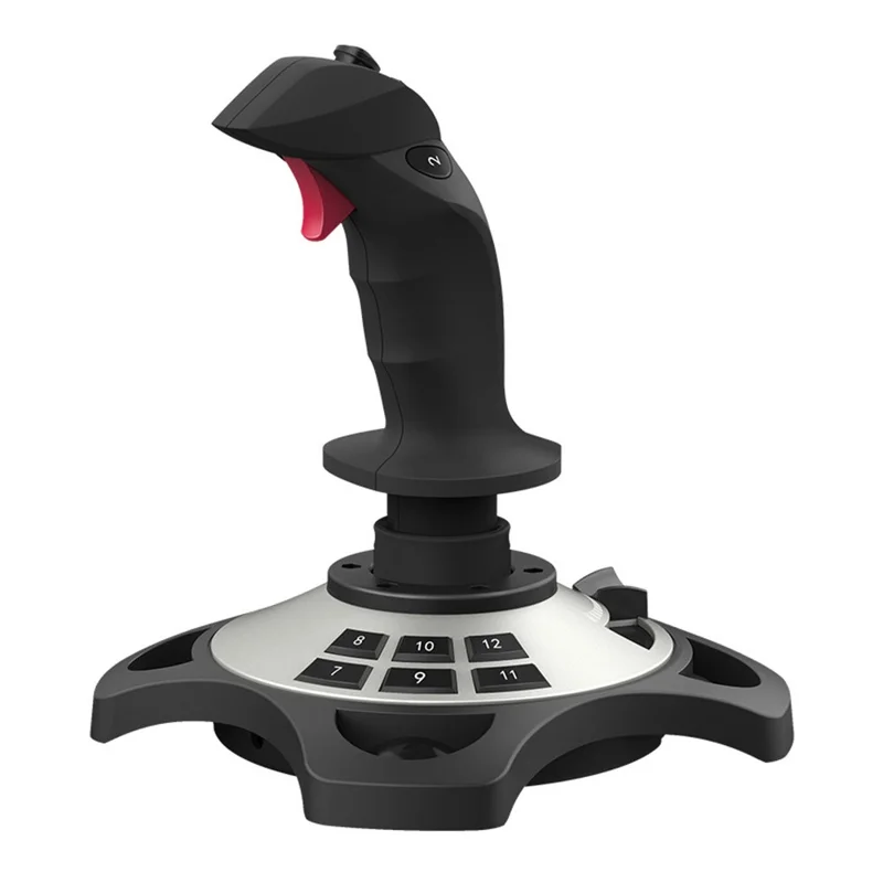 PXN-2113 PRO Контроллер-джойстик для авиасимулятора с вибрационной обратной связью, 12 программируемыми кнопками, для ПК, черный