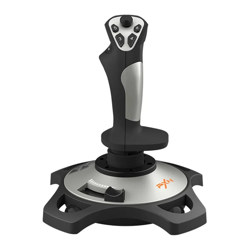 PXN-2113 PRO Контроллер-джойстик для авиасимулятора с вибрационной обратной связью, 12 программируемыми кнопками, для ПК, черный