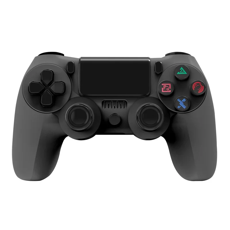 Беспроводной игровой контроллер P4 с поддержкой Bluetooth, двойной вибрацией и светодиодной полосой, геймпад для PS4 и ПК - черный