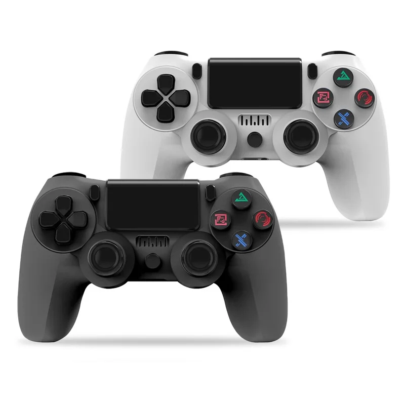 Беспроводной игровой контроллер P4 с поддержкой Bluetooth, двойной вибрацией и светодиодной полосой, геймпад для PS4 и ПК - черный