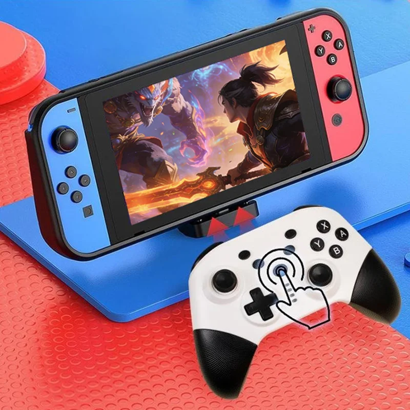 NS20 Switch Pro Inalámbrico Game Controller con Doble Vibración y Mando con Receptor 2.4G para Juegos en Switch PC - Rosa