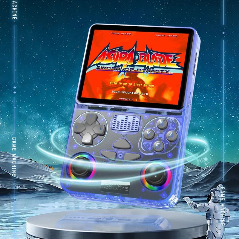 Consola J36 Ultra Gaming, pantalla IPS de 3,5 pulgadas, WiFi para batallas en línea, joystick RGB, retroconsola portátil - Negro
