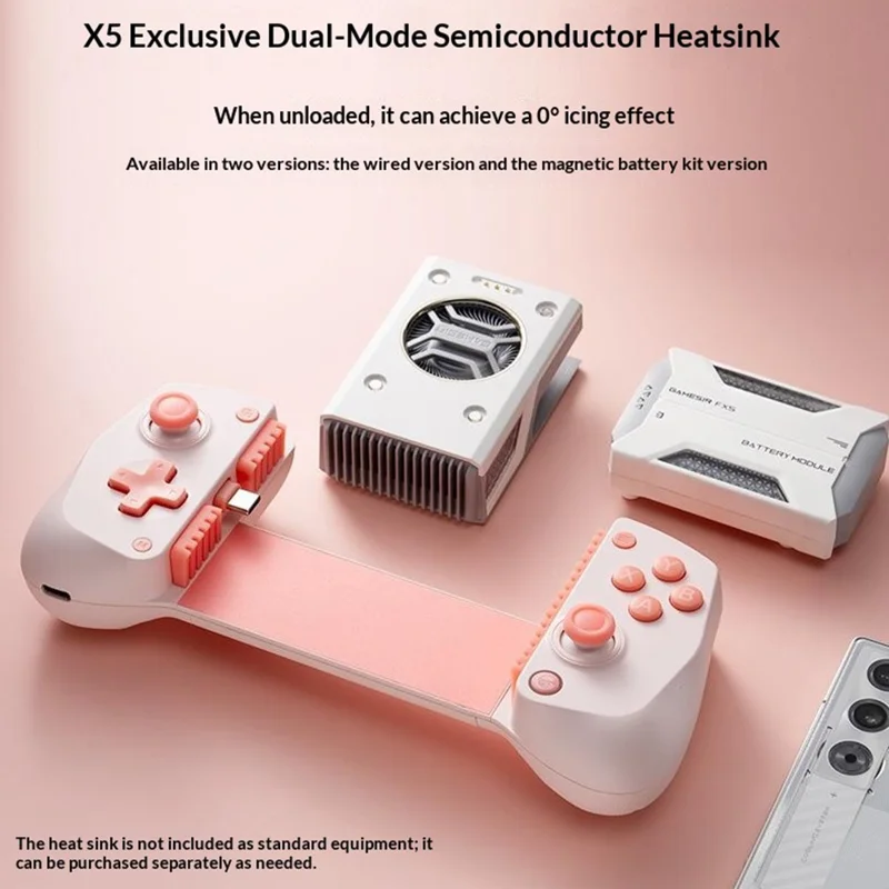 Мобильный игровой контроллер GAMESIR X5 Lite, 8-клавишный режим стрельбы, телескопический геймпад, проводной Type-C, джойстик с эффектом Холла, для Android, iOS - розовый