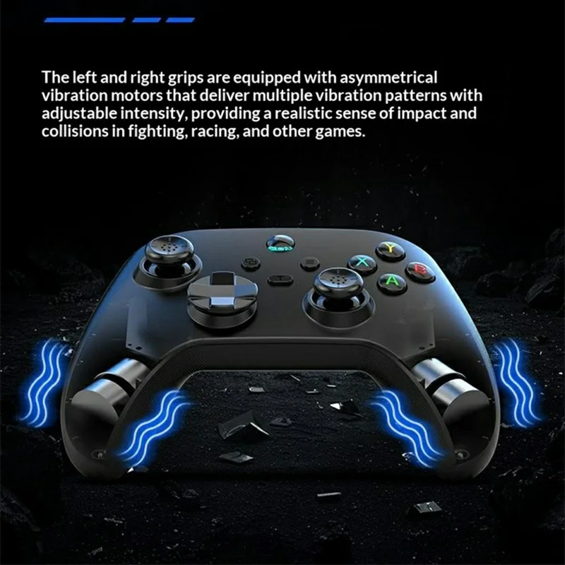 G6 Dual Hall Joystick Wireless Gaming Controller 6-Axis Motion Sensing Bluetooth-compatible Gamepad for PC / Nintendo Switch / Android / iOS - Black