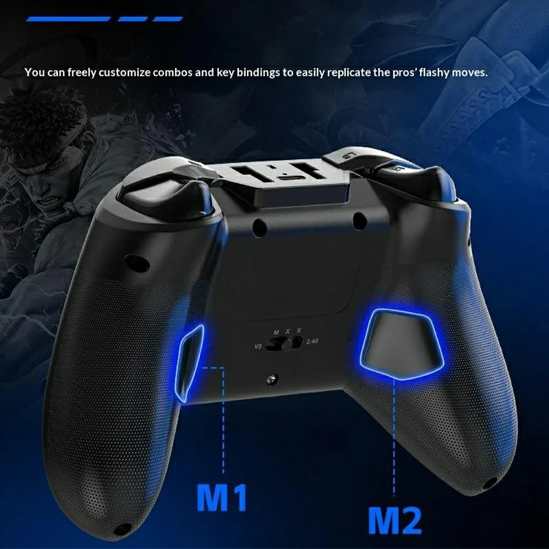 G6 Dual Hall Joystick Wireless Gaming Controller 6-Axis Motion Sensing Bluetooth-compatible Gamepad for PC / Nintendo Switch / Android / iOS - Black