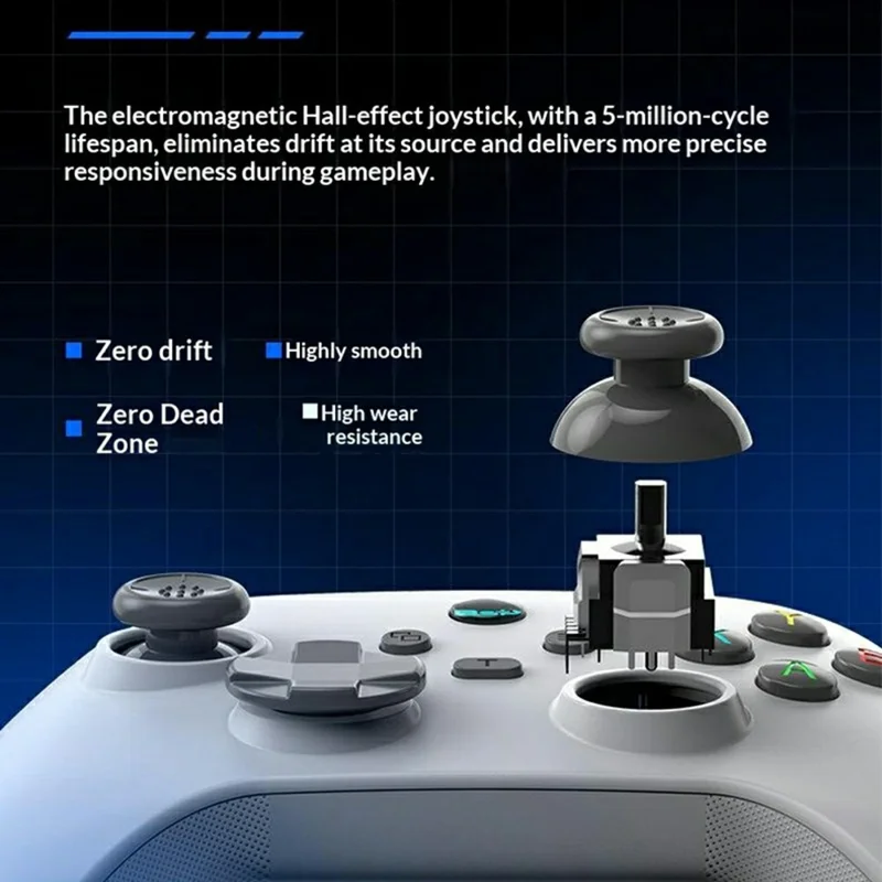 G6 Dual Hall Joystick Wireless Gaming Controller 6-Axis Motion Sensing Bluetooth-compatible Gamepad for PC / Nintendo Switch / Android / iOS - Black