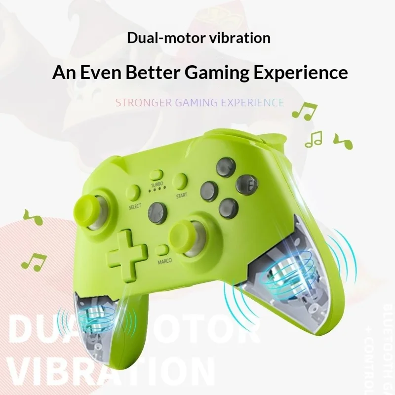 NS21 Wireless Game Controller 2.4G Receiver 6-Axis Motion Dual Vibration Turbo Function Gamepad for Nintendo Switch  /  PC  /  Phone - Pink