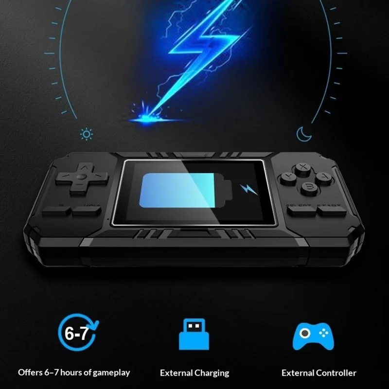 S8 Retro Handheld Video Game Console 500 in 1 Classic Games Portable Mini Gamepad - Black