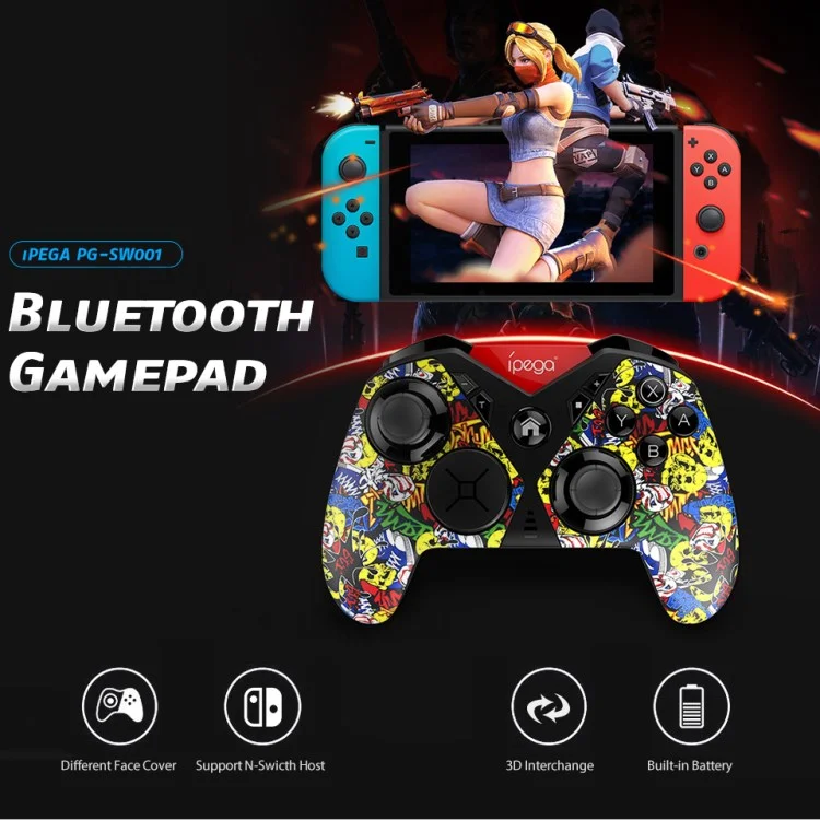 IPEGA PG-SW001 Bluetooth Wireless Ergonomic Gamepad 6-осевая Вибрационная Игра Для Nintendo Switch/Android/Computer - Многоцветный