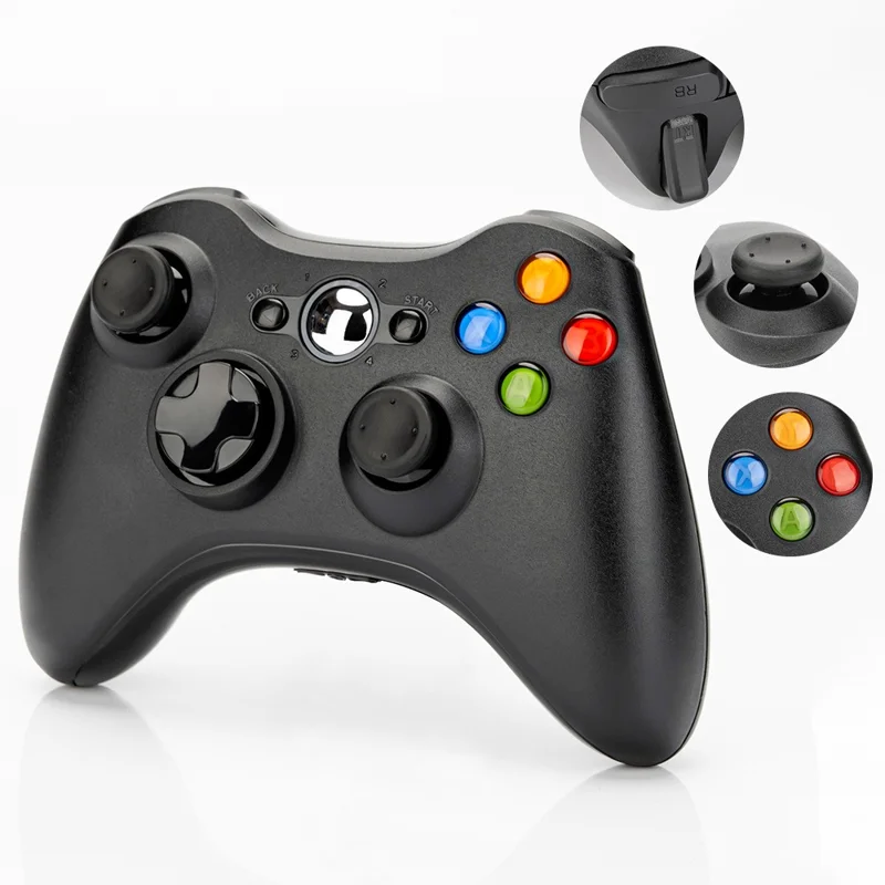 2.4G Wireless Controller for Microsoft Xbox 360 / PC Gaming Dual Motor Vibration Gamepad - Black