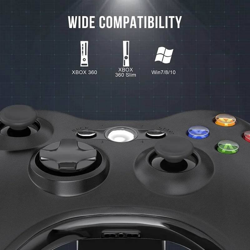 2.4G Wireless Controller for Microsoft Xbox 360 / PC Gaming Dual Motor Vibration Gamepad - Black