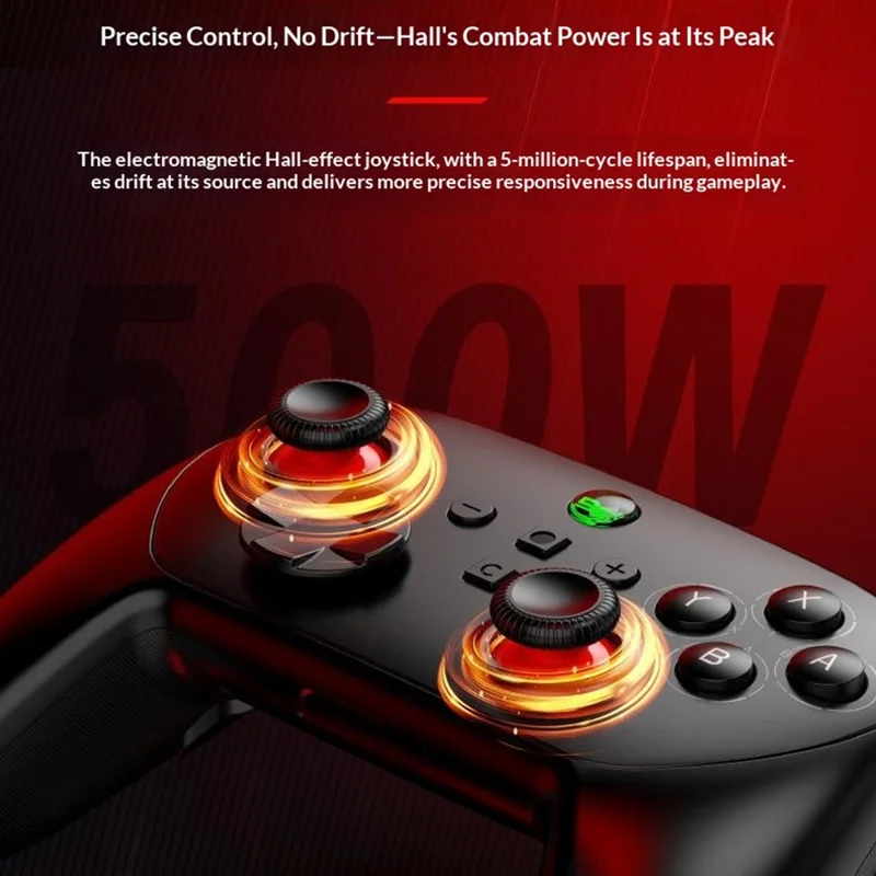 S13E Wireless Gaming Controller Dual Hall Effect Joysticks for Nintendo Switch 2 / Switch / PC with Programmable Back Buttons - Black  /  Red