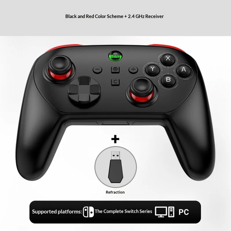 S13E Wireless Gaming Controller Dual Hall Effect Joysticks for Nintendo Switch 2 / Switch / PC with Programmable Back Buttons - Black  /  Red