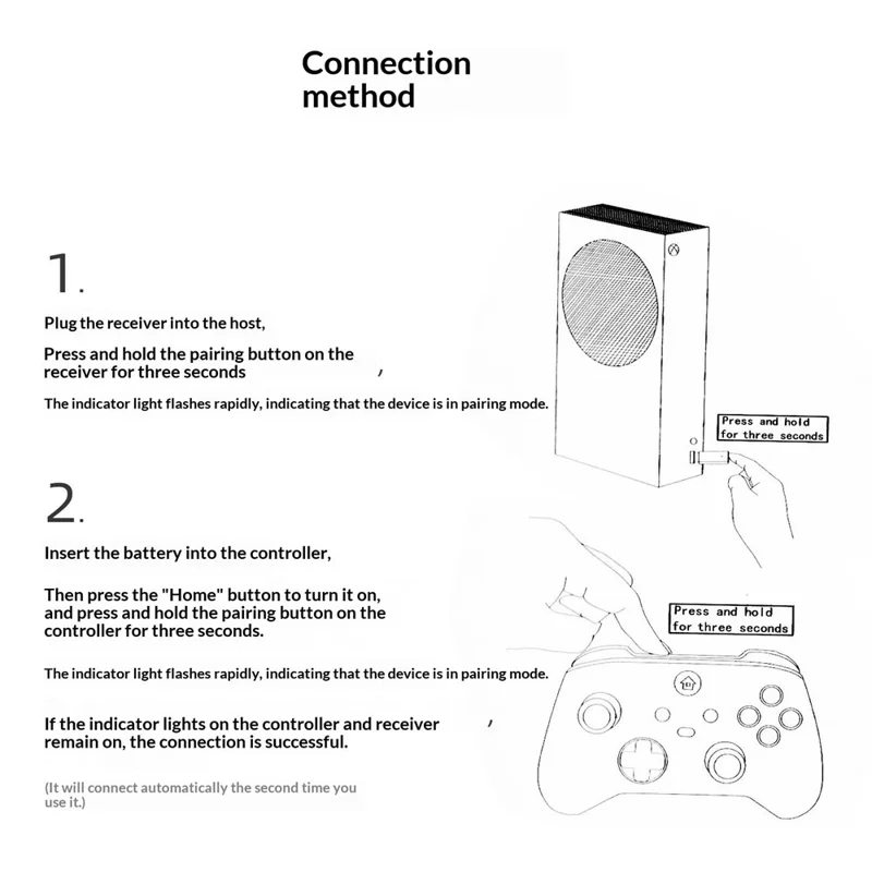 Game Controller for Xbox Series S / X / Xbox One / One S / One X / PC 2.4G Wireless Gamepad with Receiver - Black