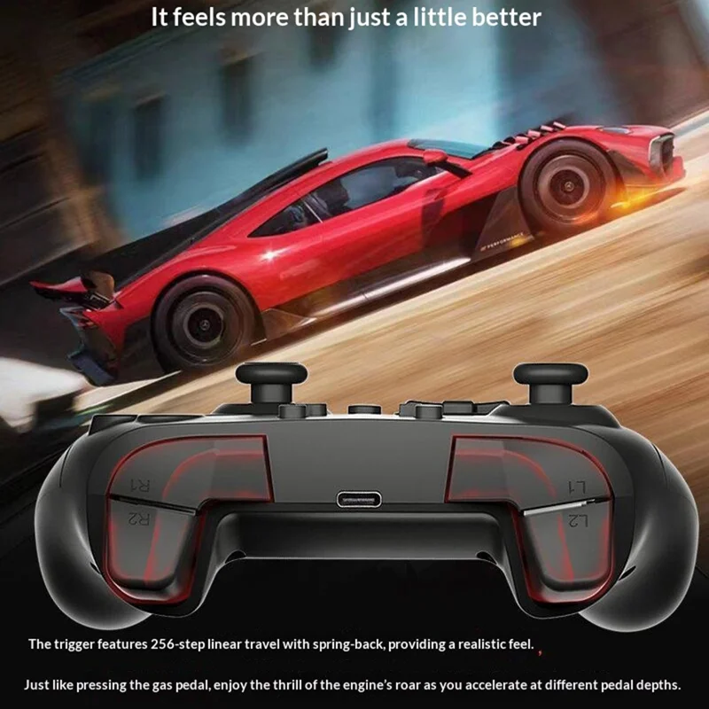 DNS-012 USB Wired Game Controller Dual Motor 6-Axis Gyroscope Bluetooth-compatible Gamepad for Nintendo Switch PC - Black
