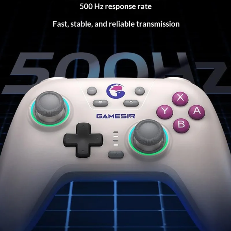 GAMESIR T4 NS Bluetooth-compatible Controller Hall Effect Joystick Gamepad with RGB Light for Nintendo Switch / Steam / PC - Retro White