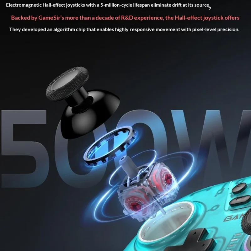 GAMESIR T4 NS Bluetooth-compatible Controller Hall Effect Joystick Gamepad with RGB Light for Nintendo Switch / Steam / PC - Retro White