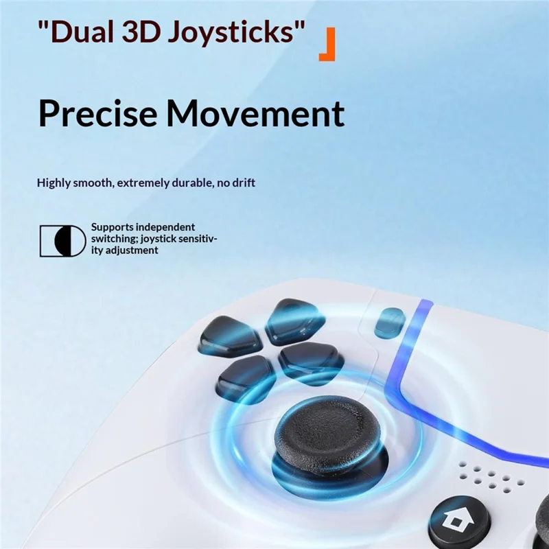 KP5 For Sony PlayStation 5 / PC Wired Gaming Controller 6-Axis Motion Sensing Dual Vibration Gamepad - Black