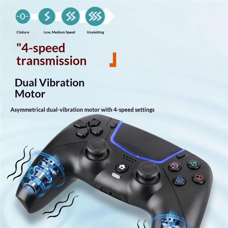KP5 For Sony PlayStation 5 / PC Wired Gaming Controller 6-Axis Motion Sensing Dual Vibration Gamepad - Black