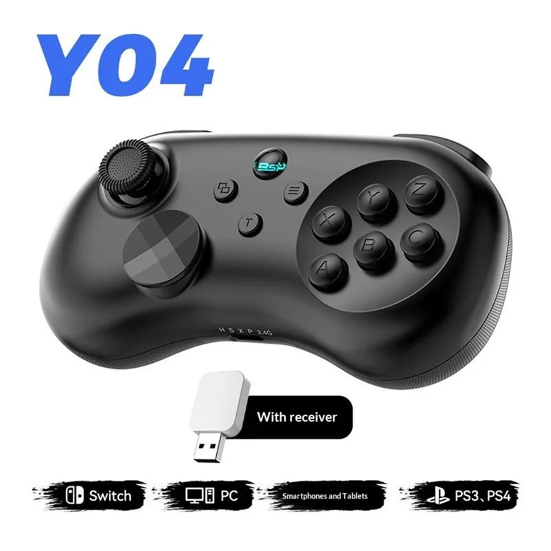 Y04 Gaming Controller 6-Tasten-Fighting-Layout Hall-Joystick für Nintendo Switch / Sony PlayStation 4 / 3 / PC – Schwarz