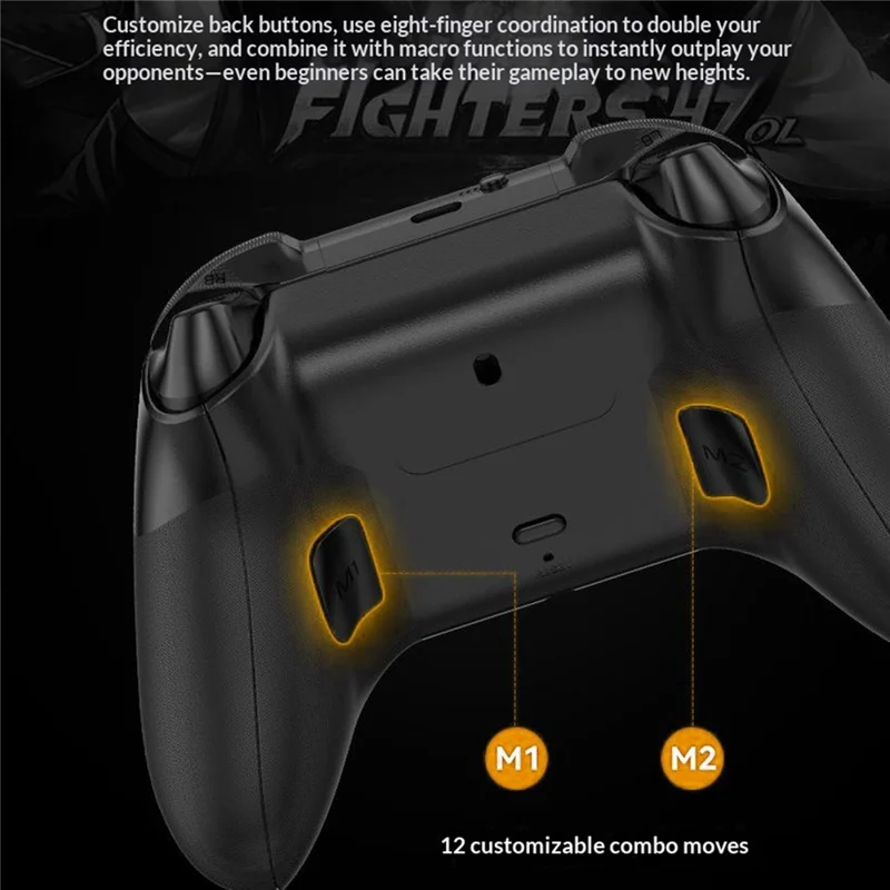 G11 Wireless Gaming Controller Hall Effect Triggers 6-Axis Gyroscope for Nintendo Switch / Sony PlayStation 4 / PC / iOS / Android - Black
