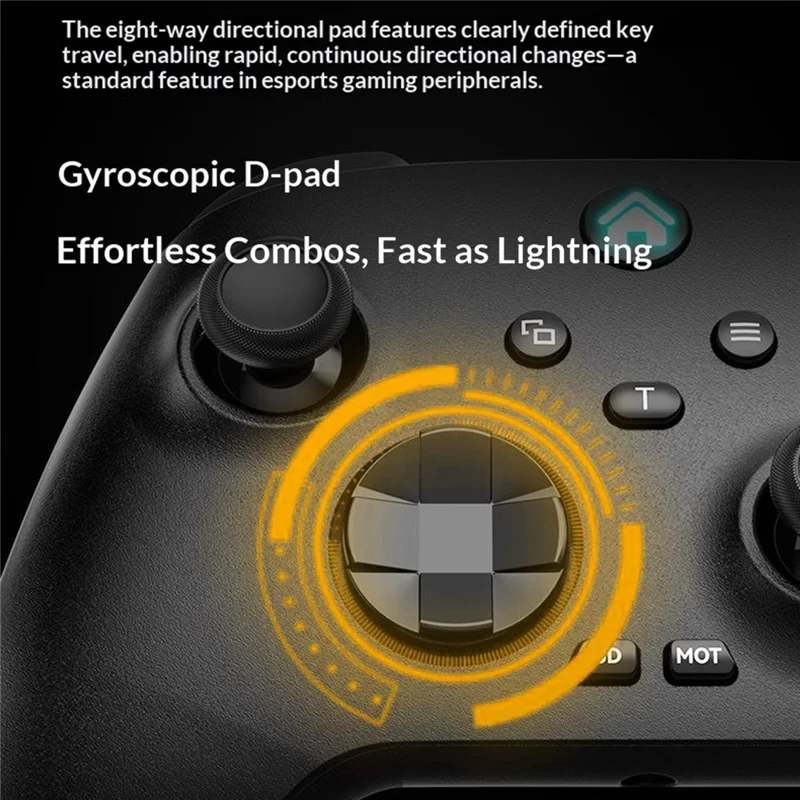 G11 Wireless Gaming Controller Hall Effect Triggers 6-Axis Gyroscope for Nintendo Switch / Sony PlayStation 4 / PC / iOS / Android - Black