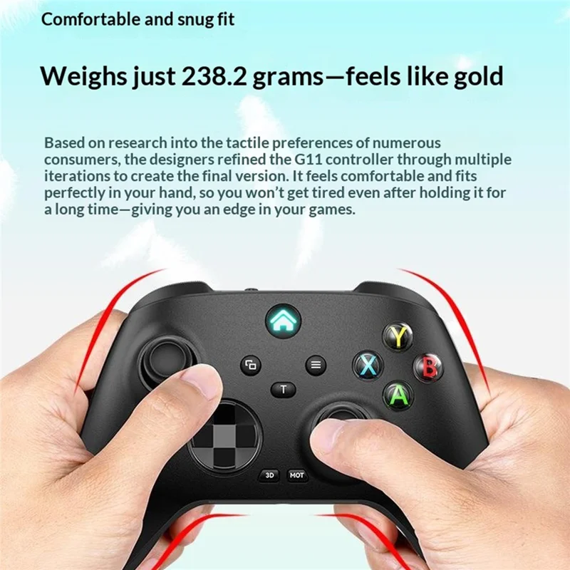 G11 Wireless Gaming Controller Hall Effect Triggers 6-Axis Gyroscope for Nintendo Switch / Sony PlayStation 4 / PC / iOS / Android - Black