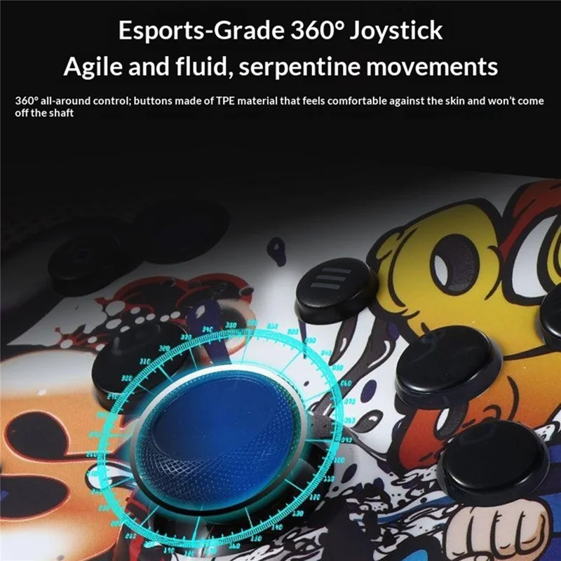 XSX Water Transfer Print 2.4G Wireless Gaming Controller Dual Vibration Motor Gamepad for PC Switch Android - Graffiti